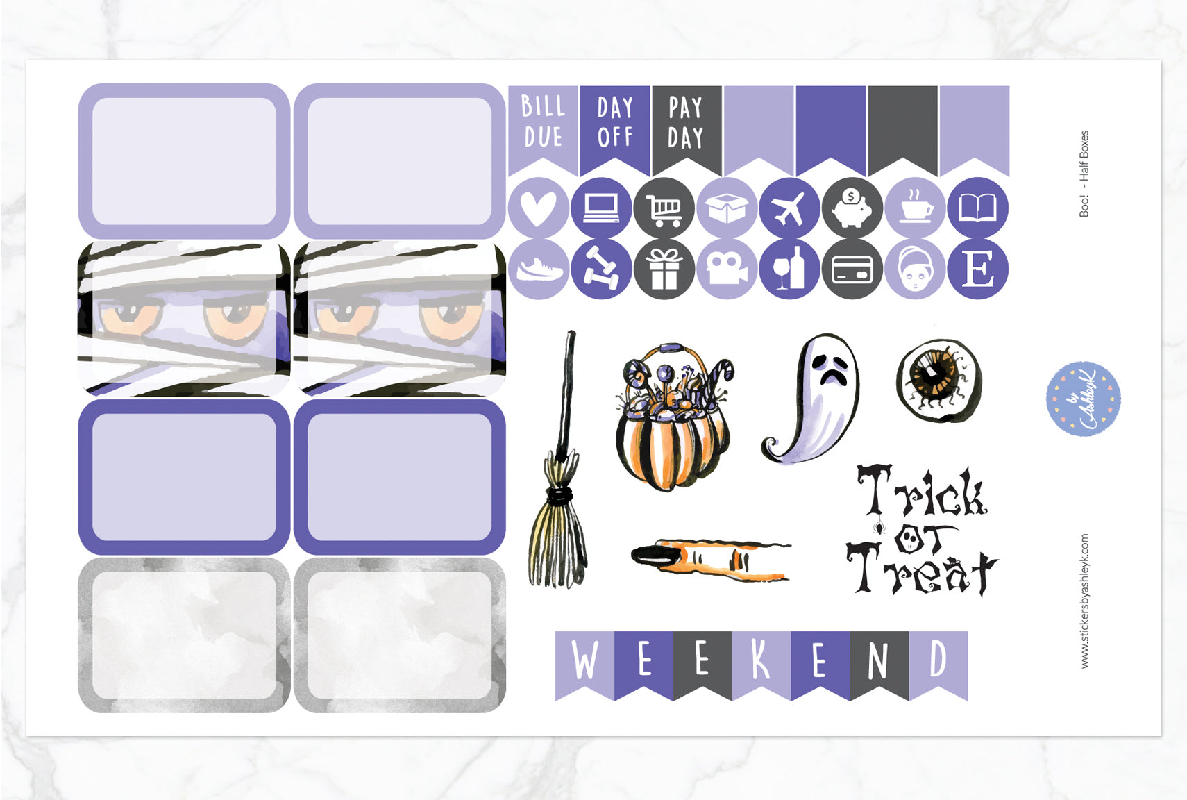 Boo Weekly Kit  - Half Box Sheet