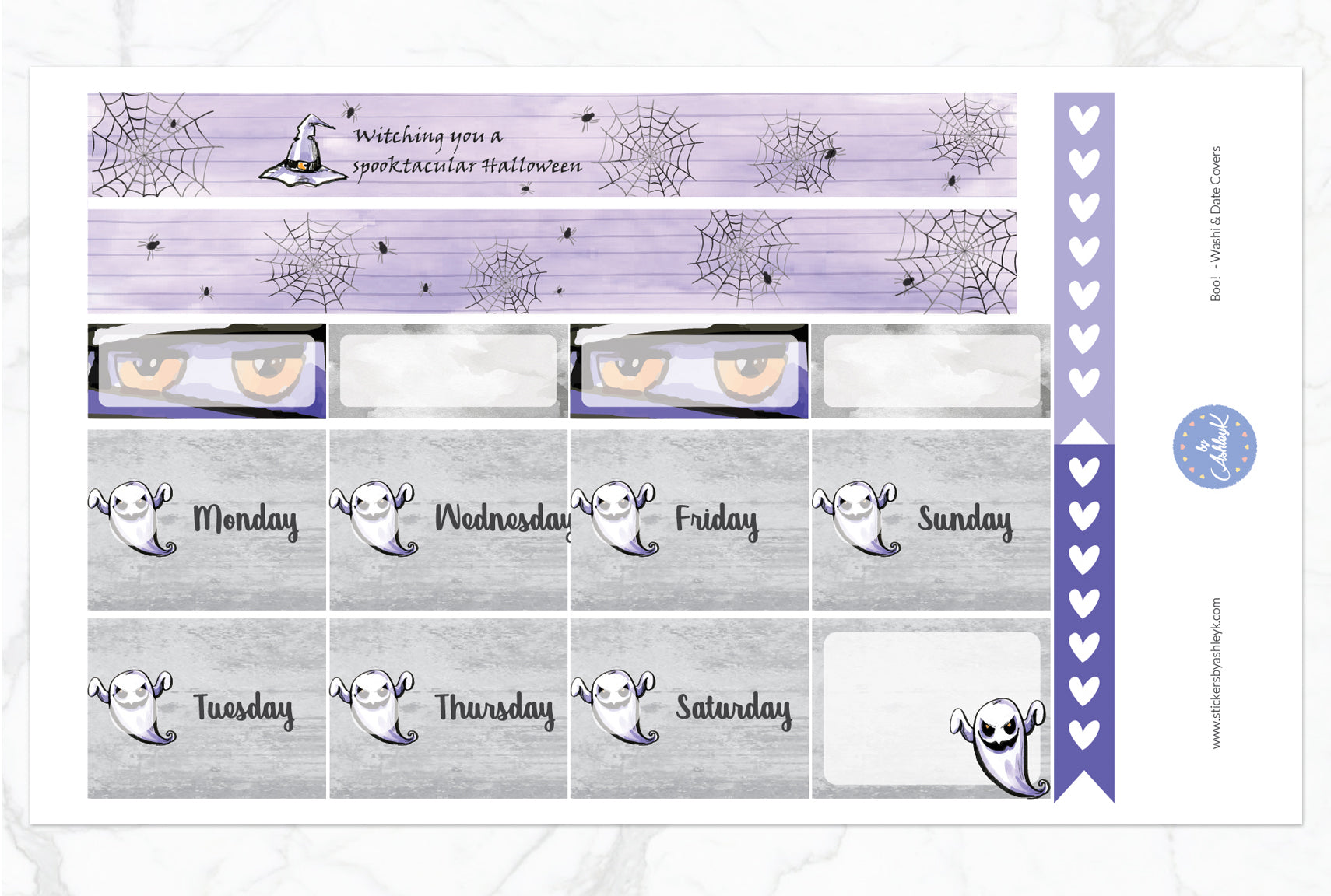 Boo Weekly Kit  - Washi Sheet