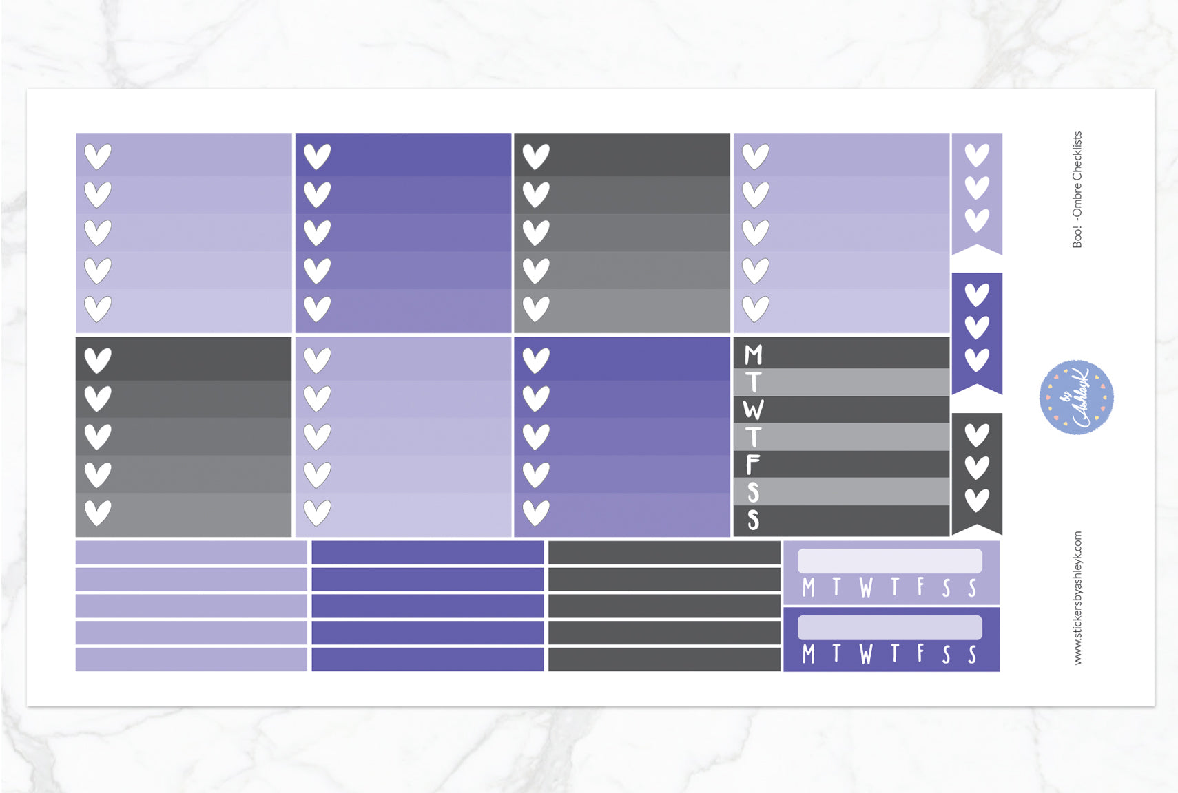 Boo Weekly Kit  - Ombre Checklist Sheet