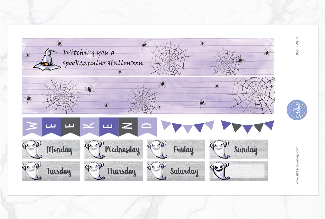 Boo Weekly Kit  - Washi Sheet