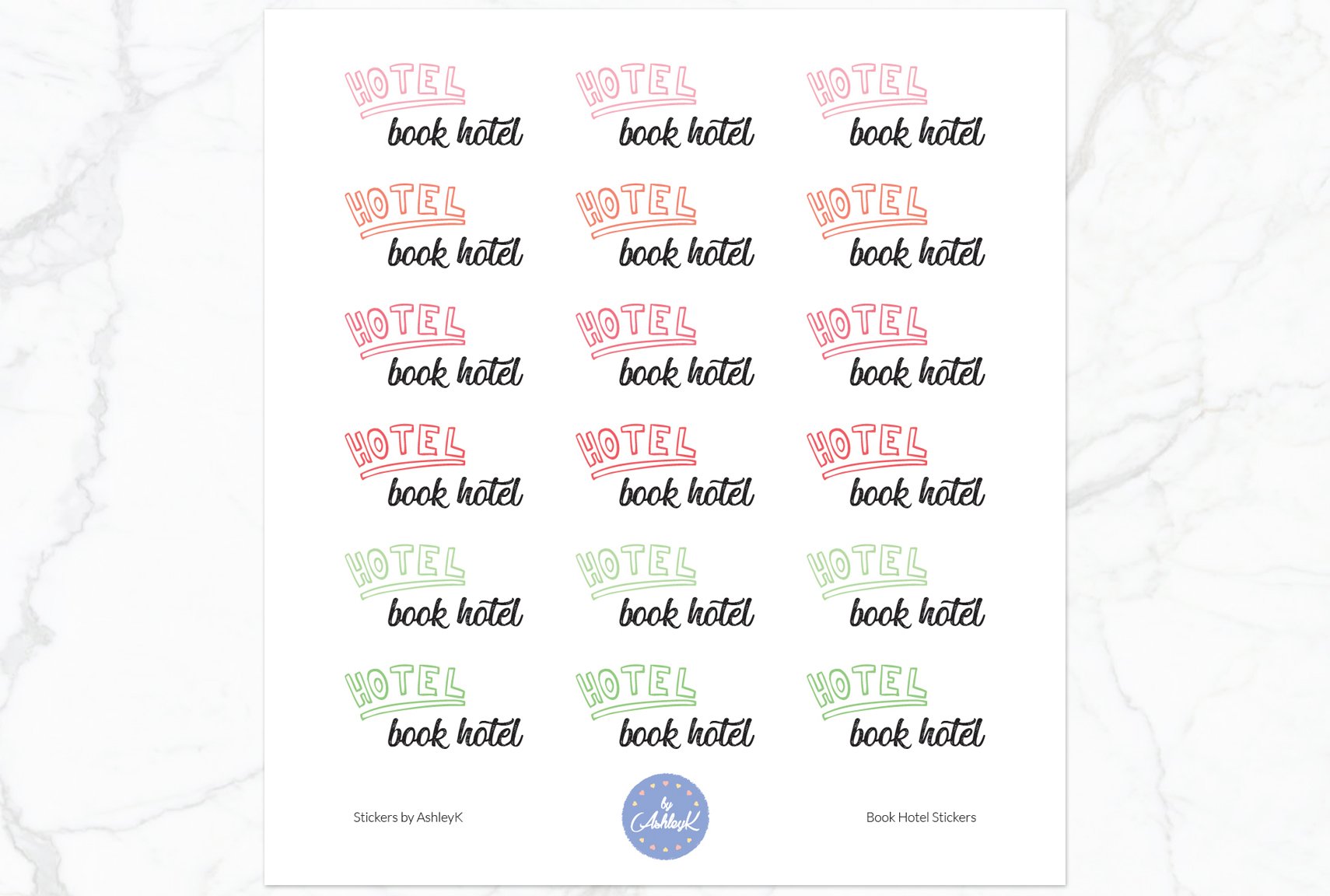 Book Hotel Stickers - Strawberry