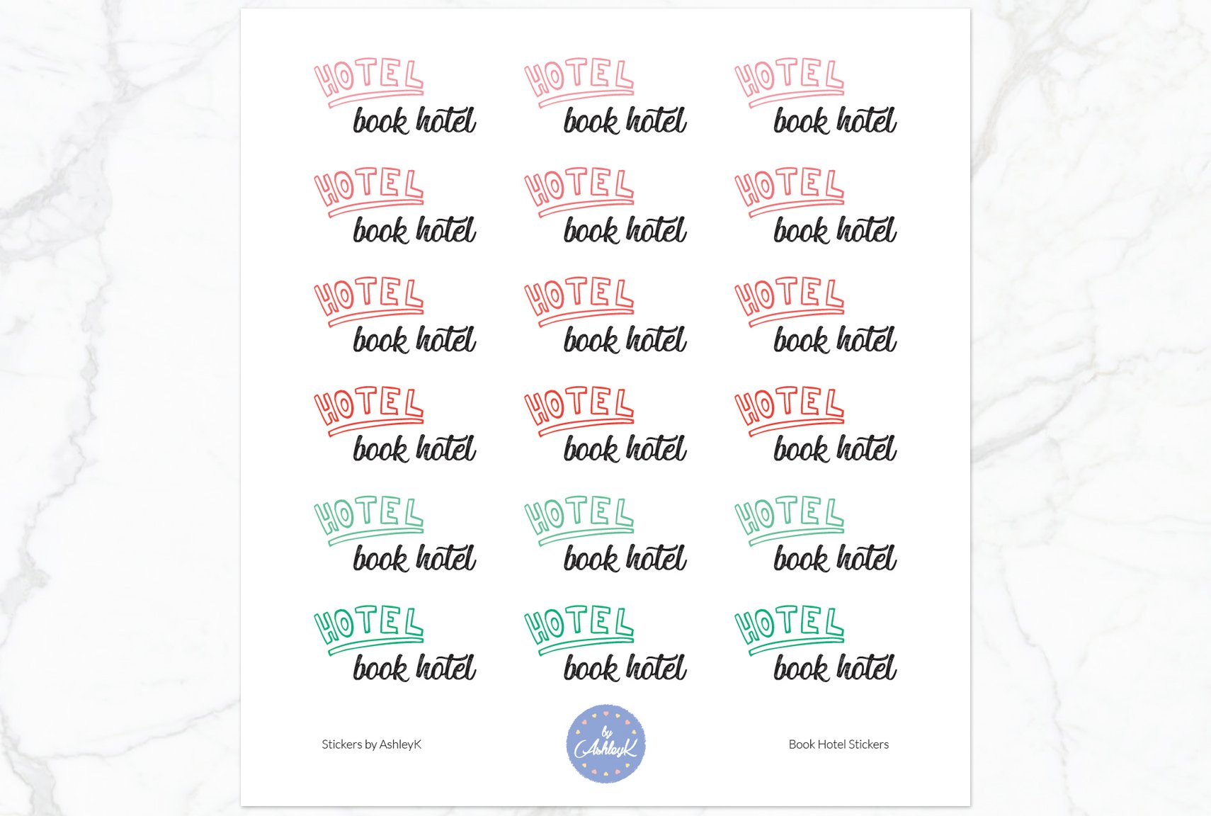 Book Hotel Stickers - Watermelon