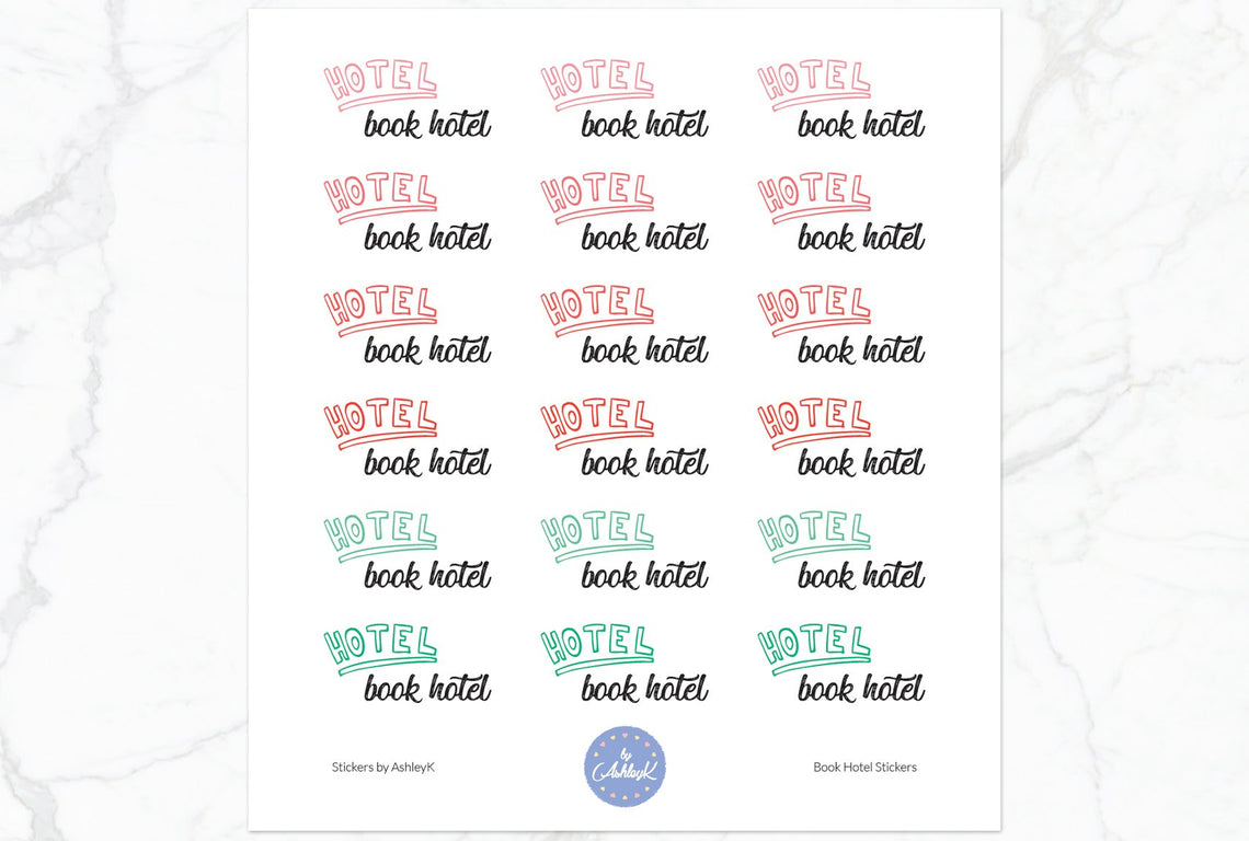 Book Hotel Stickers - Watermelon