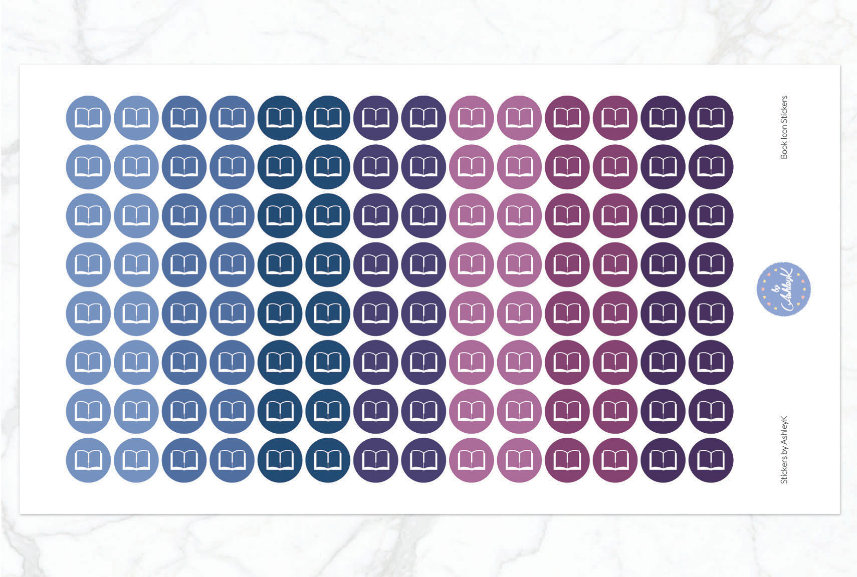 Book Icon Stickers - Blueberry
