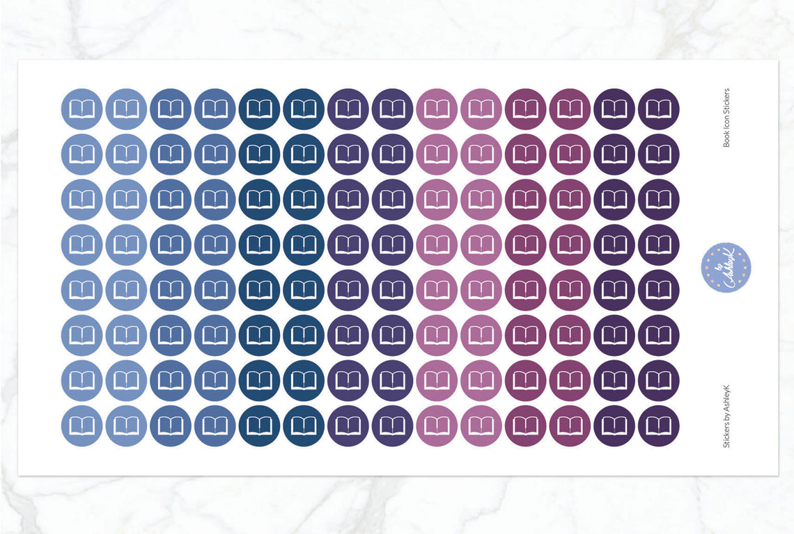 Book Icon Stickers - Blueberry