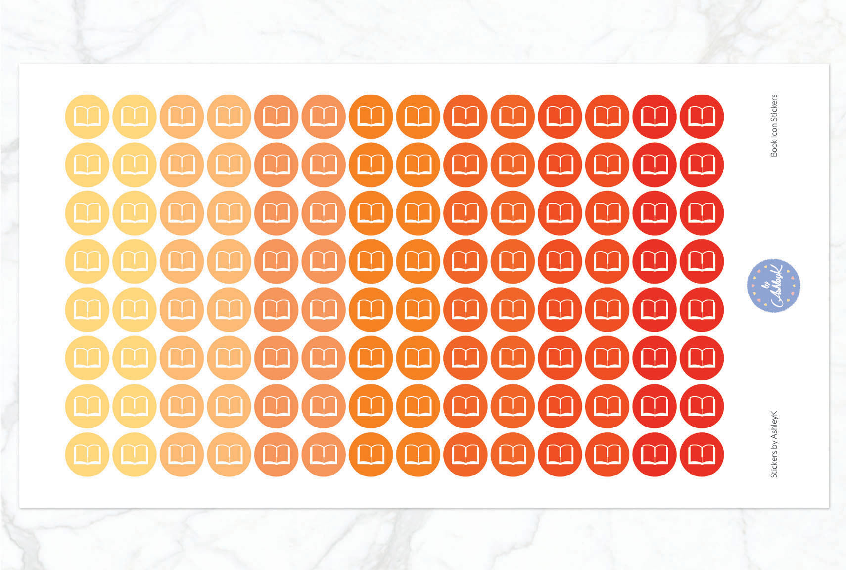 Book Icon Stickers - Orange