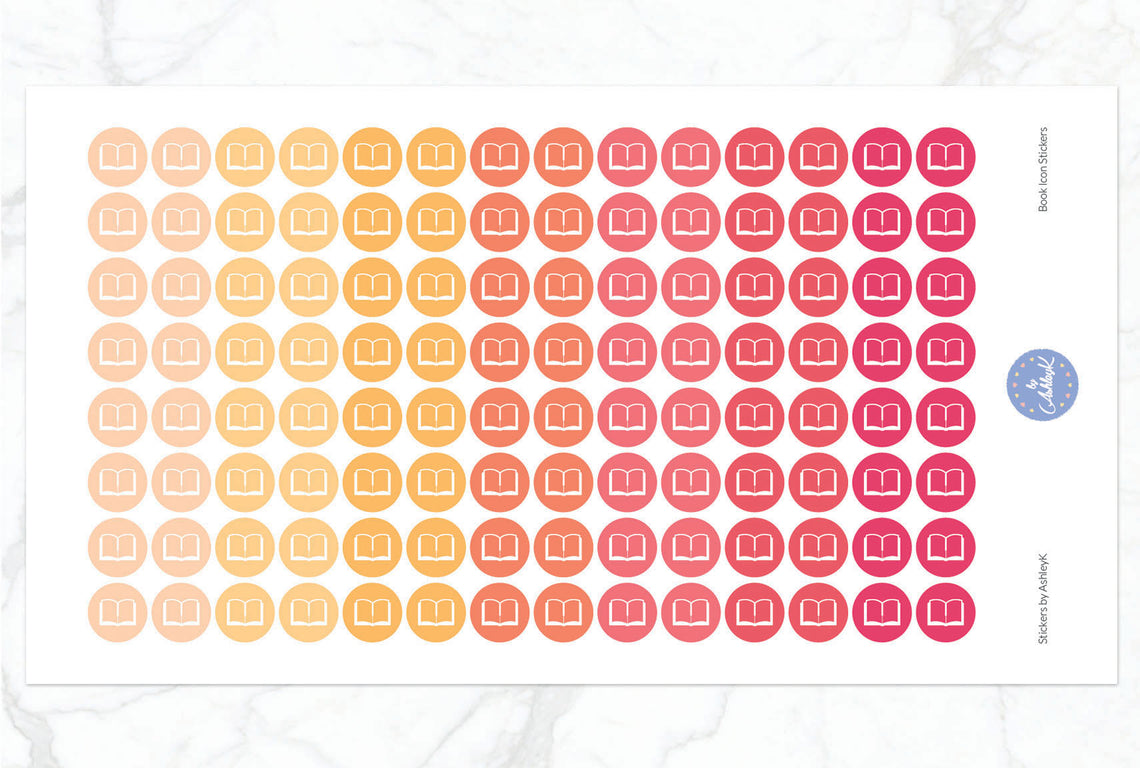 Book Icon Stickers - Peach