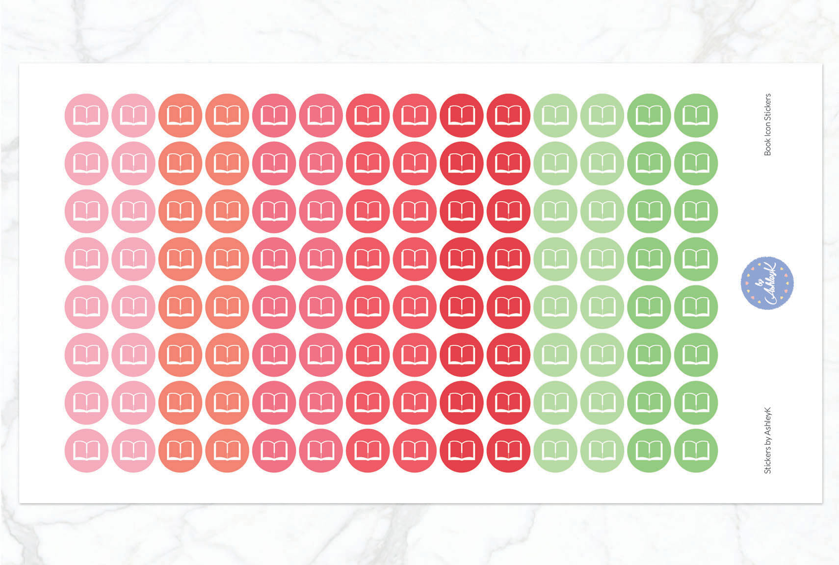 Book Icon Stickers - Strawberry