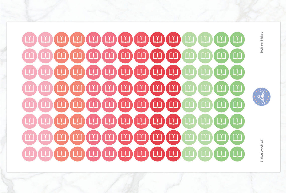 Book Icon Stickers - Strawberry