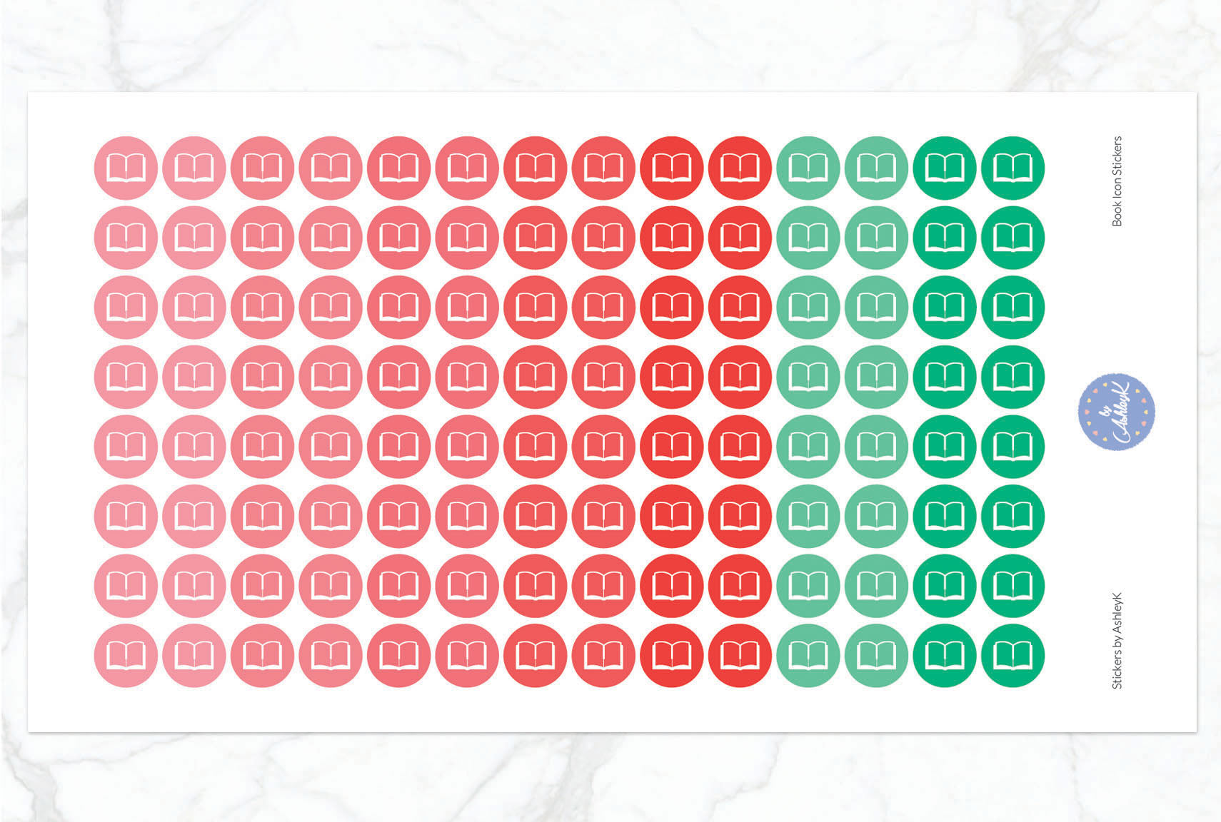 Book Icon Stickers - Watermelon