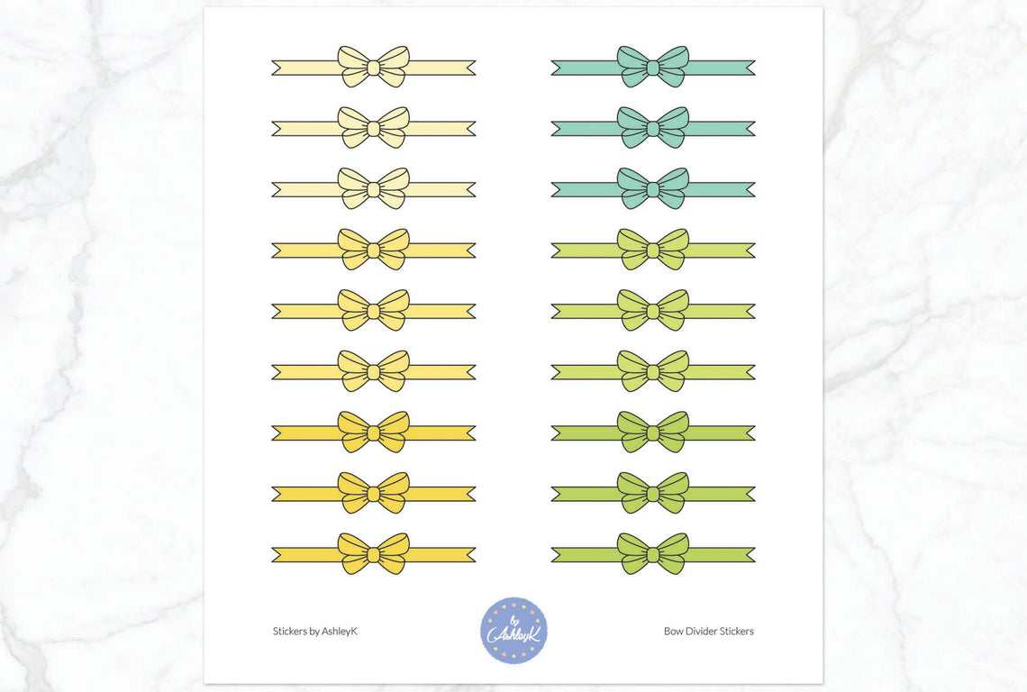 Bow Divider2 Stickers - Lemon&Lime