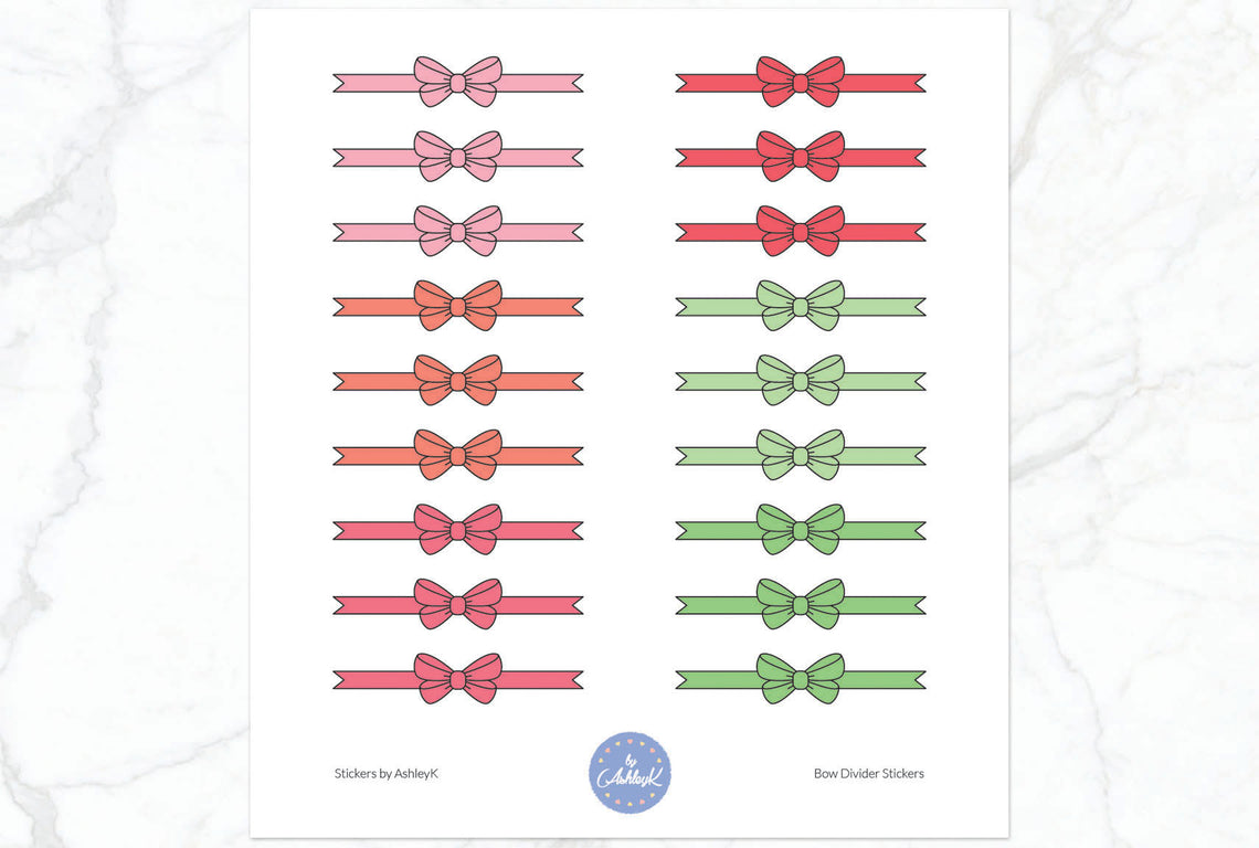 Bow Divider2 Stickers - Strawberry