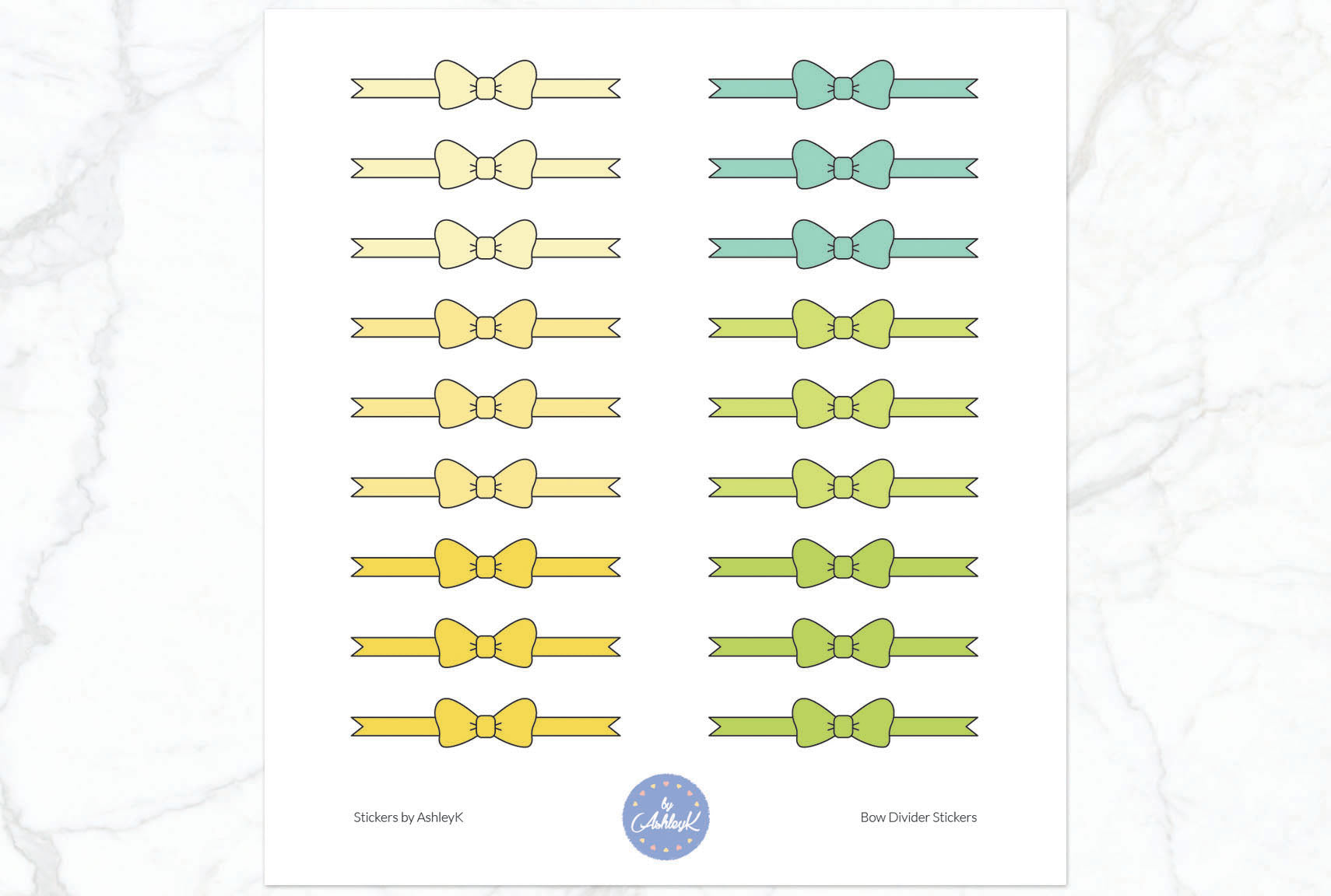 Bow Divider Stickers - Lemon&Lime