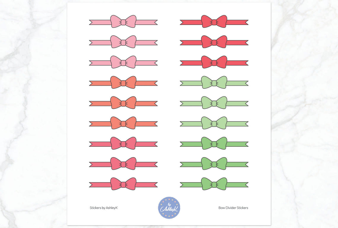 Bow Divider Stickers - Strawberry