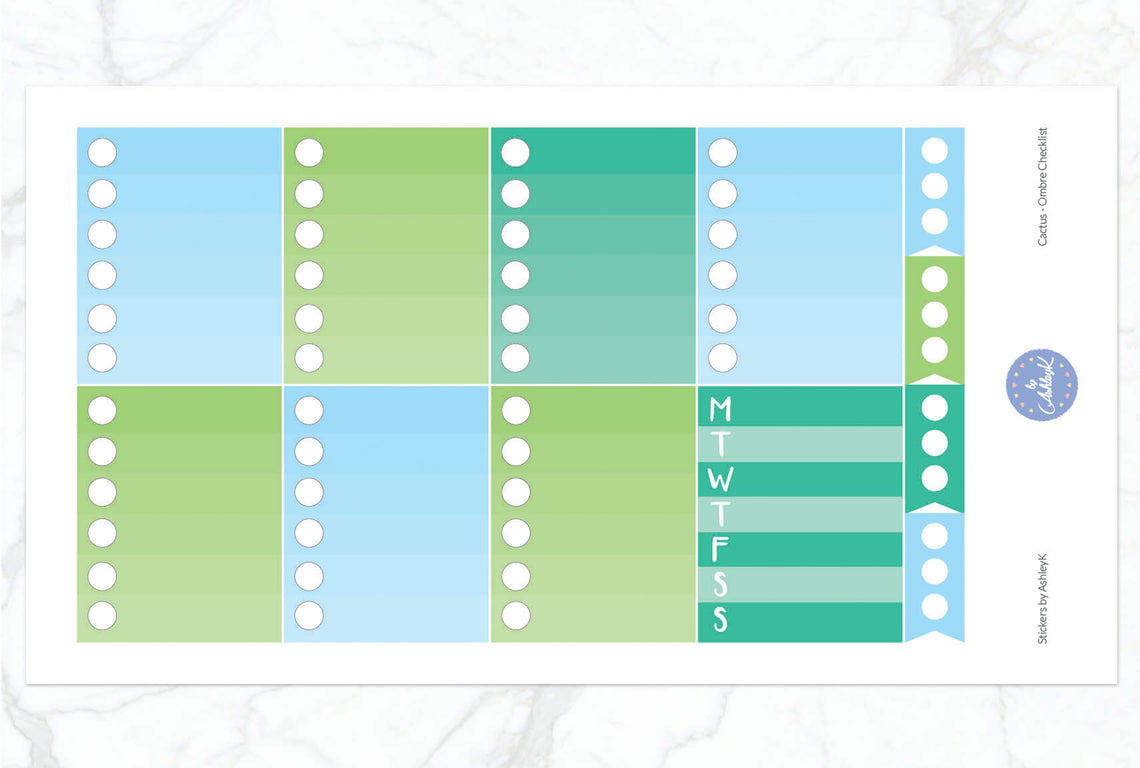 Cactus - Ombre Checklist Sheet