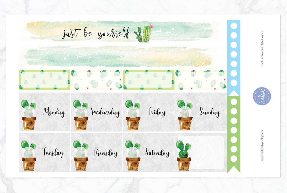 Cactus Weekly Kit  - Washi Sheet