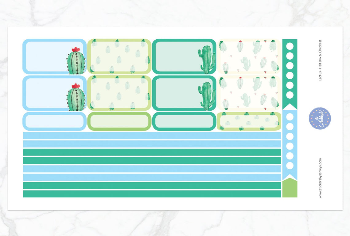 Cactus Weekly Kit  - Half Box Sheet