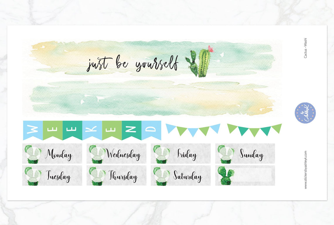 Cactus Weekly Kit  - Washi Sheet