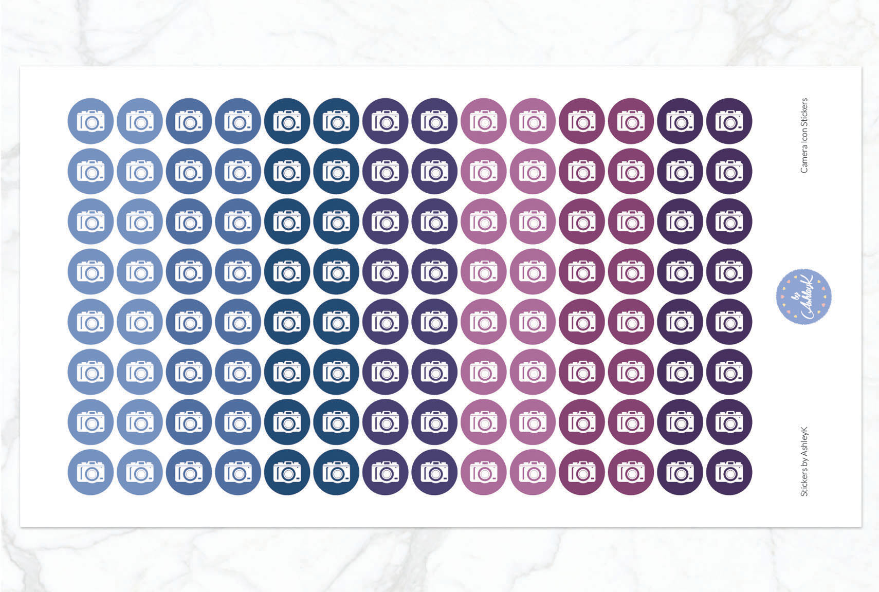 Camera Icon Stickers - Blueberry
