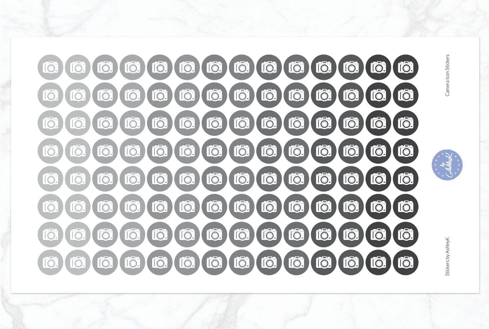 Camera Icon Stickers - Monochrome