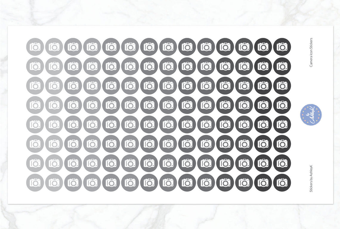 Camera Icon Stickers - Monochrome