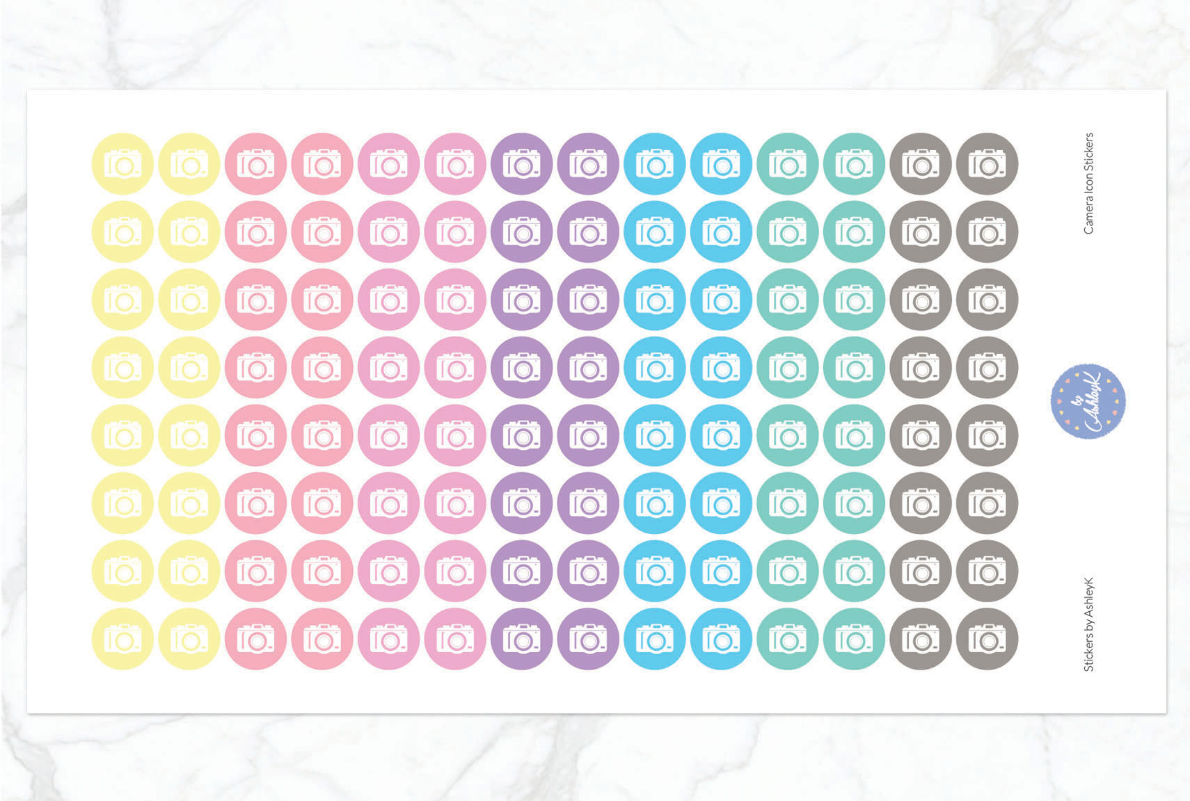 Camera Icon Stickers - Pastel