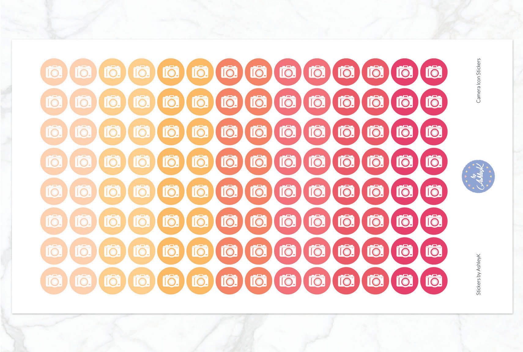 Camera Icon Stickers - Peach