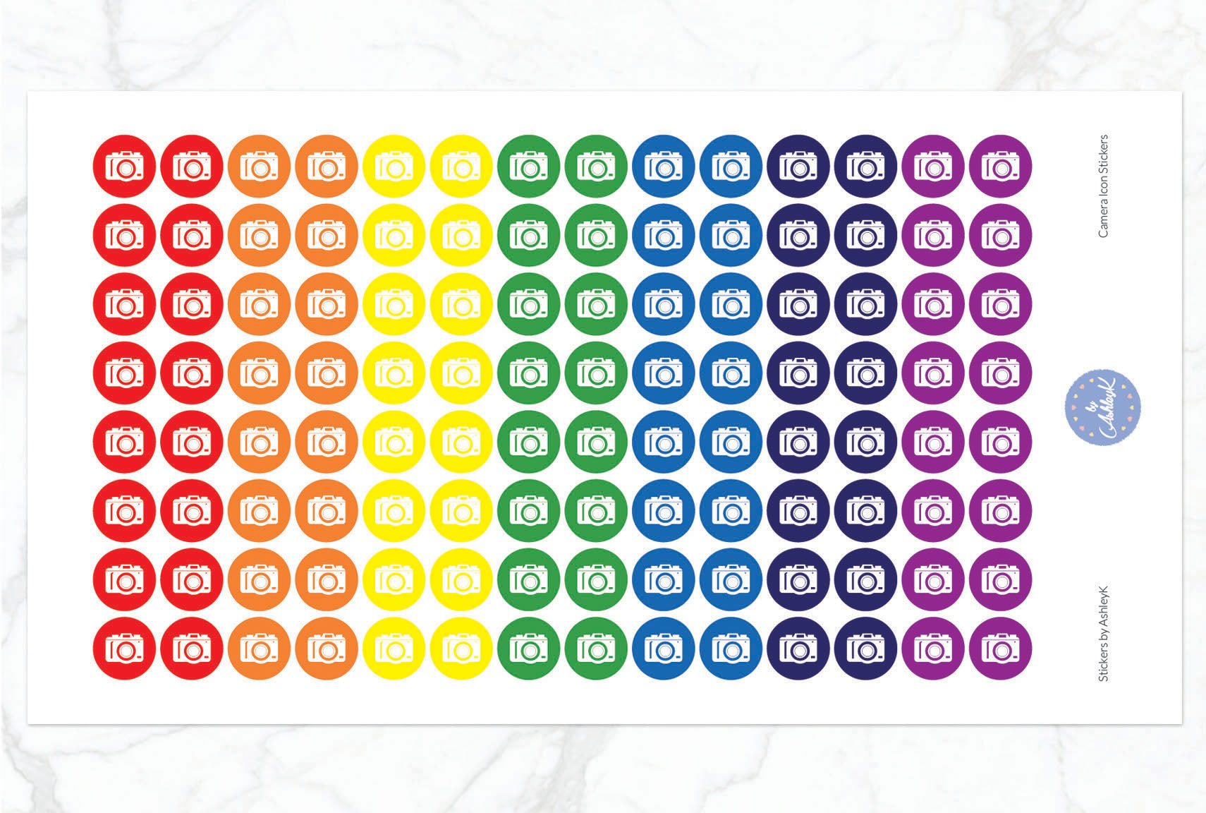 Camera Icon Stickers - Rainbow