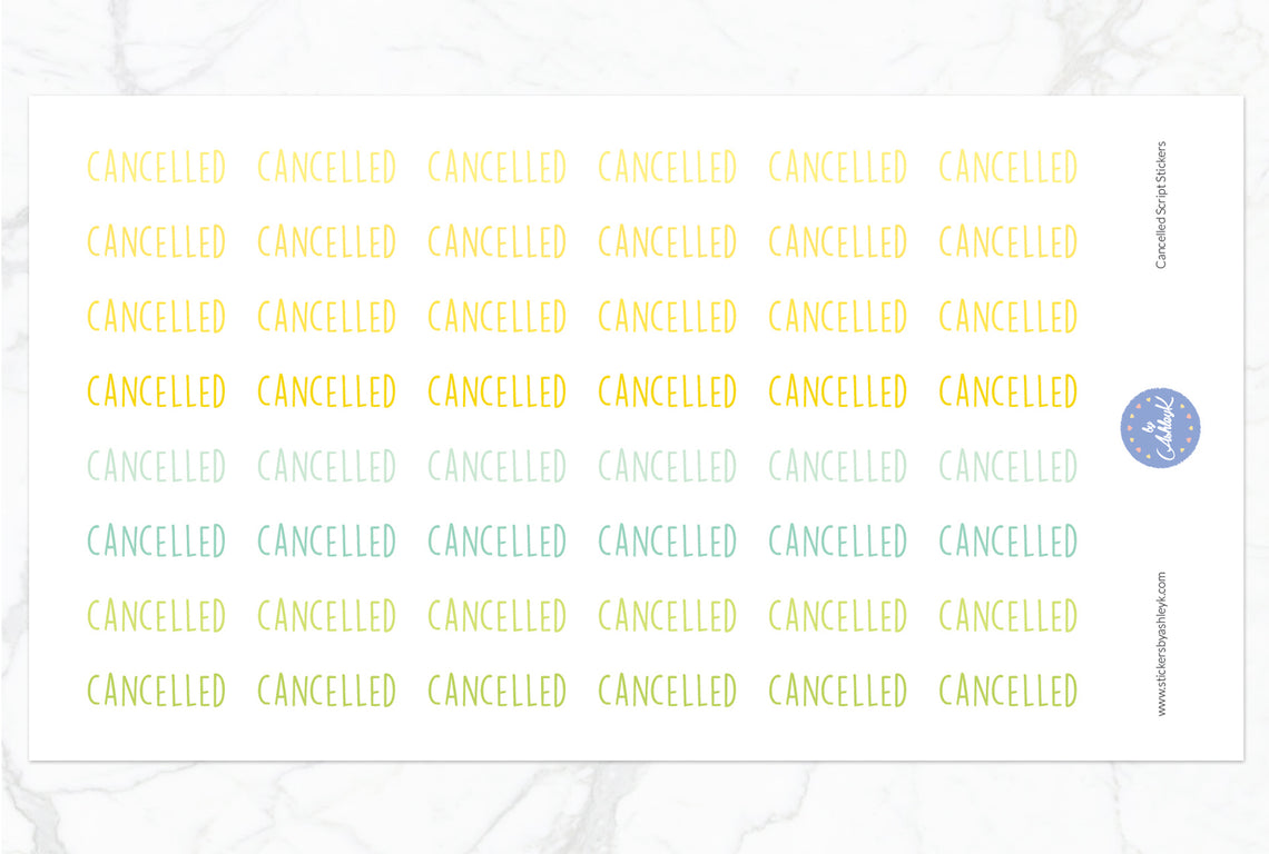 Cancelled Script Stickers - Lemon&Lime