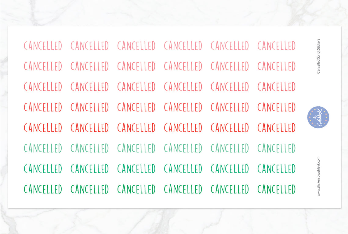 Cancelled Script Stickers - Watermelon