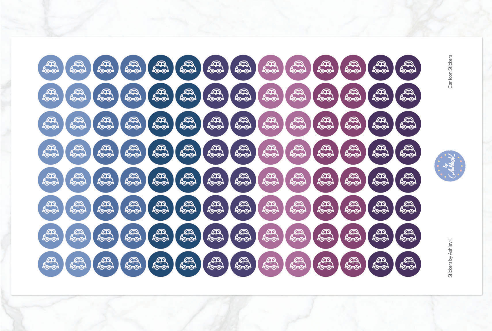Car Icon Stickers - Blueberry