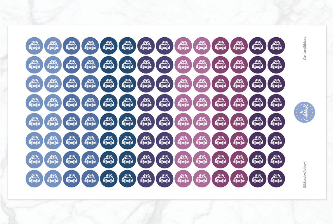 Car Icon Stickers - Blueberry
