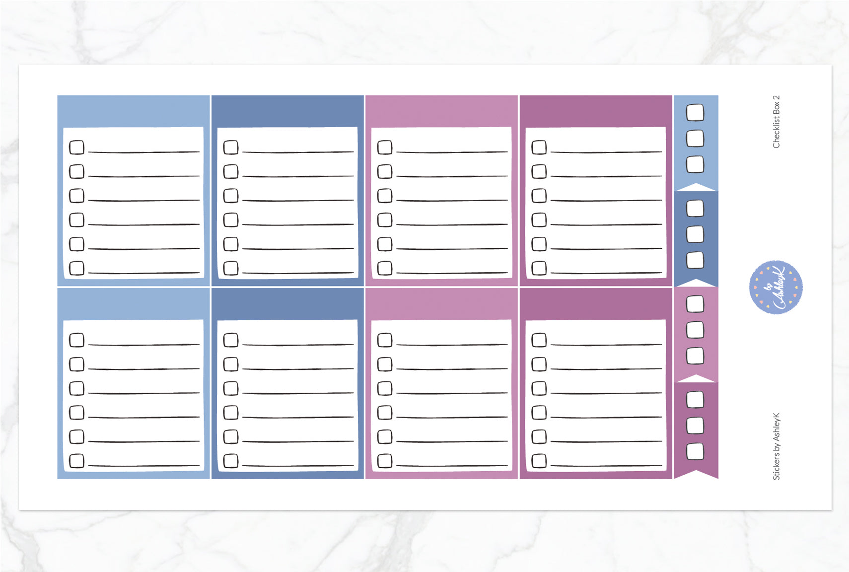 Checklist Box 2 Stickers - Blueberry