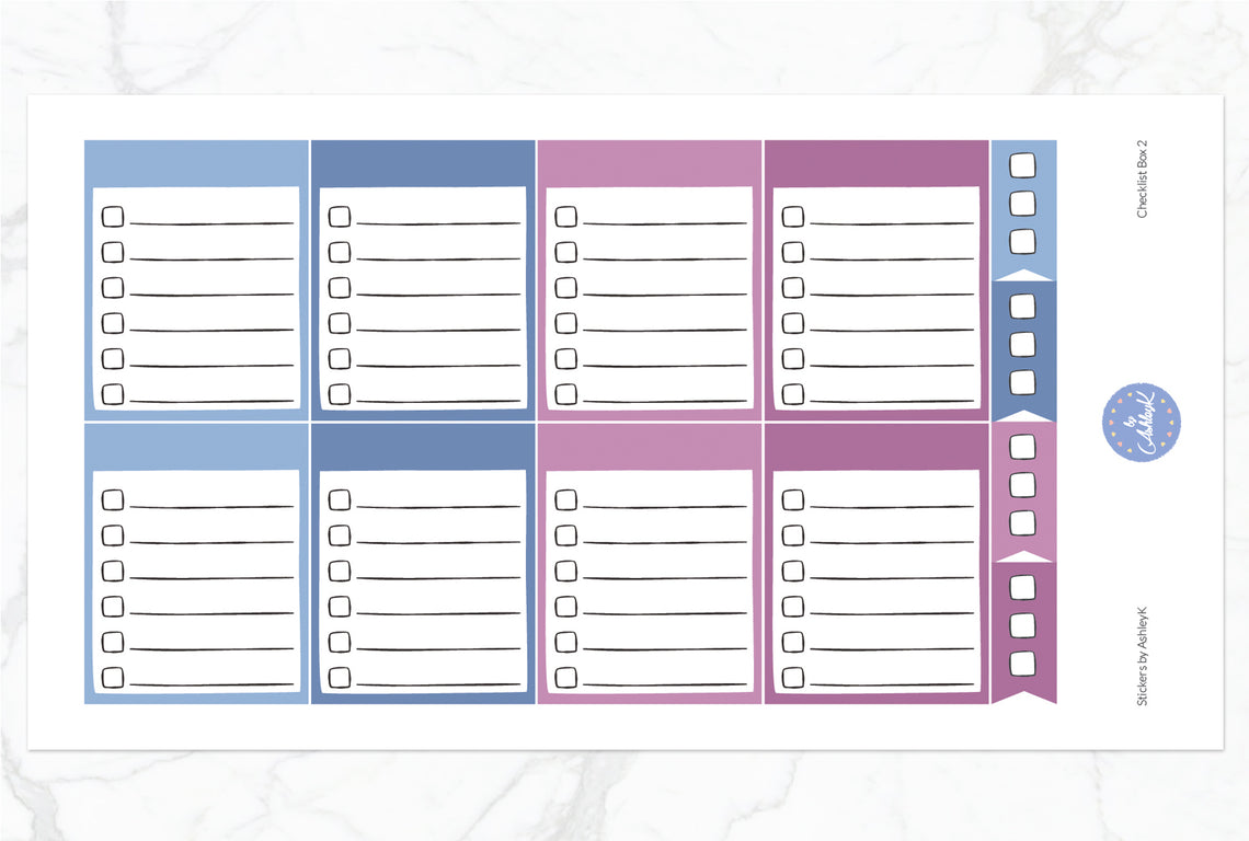 Checklist Box 2 Stickers - Blueberry