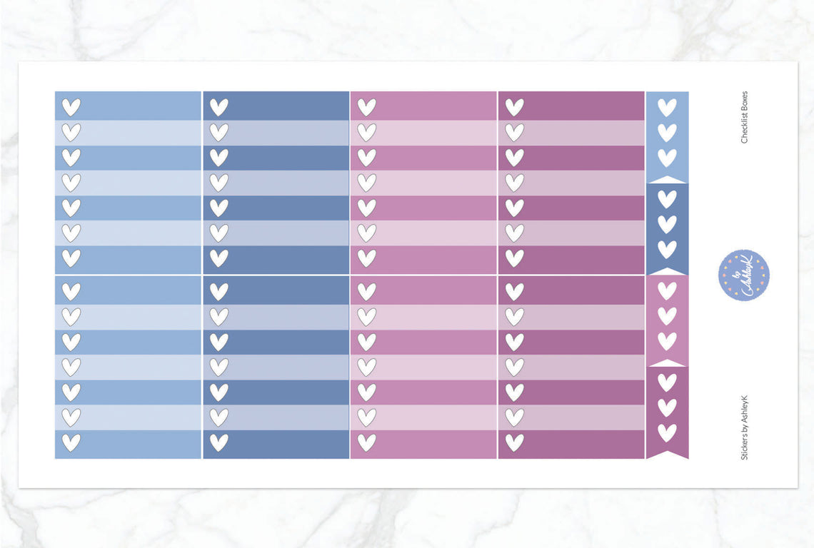 Checklist Box Stickers - Blueberry