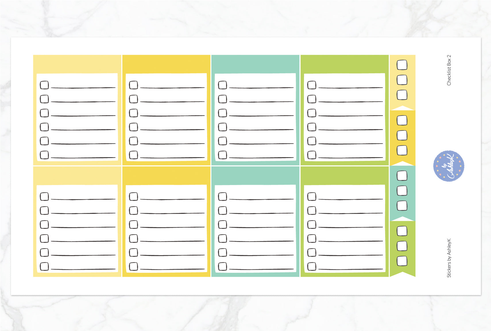 Checklist Box 2 Stickers - Lemon&Lime