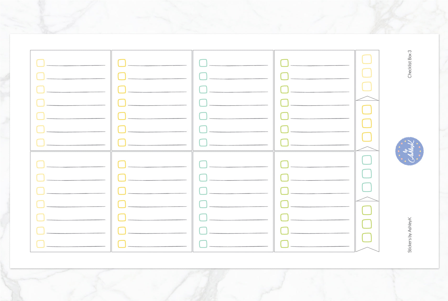 Checklist Box 3 Stickers - Lemon&Lime