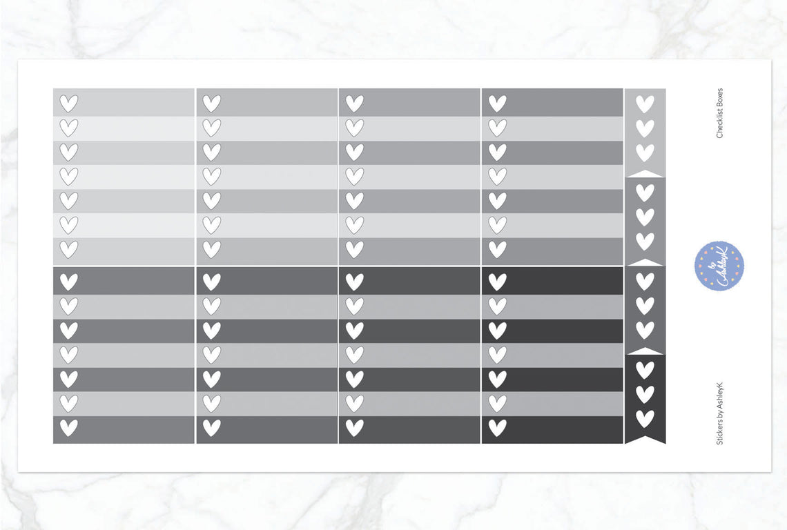 Checklist Box Stickers - Monochrome