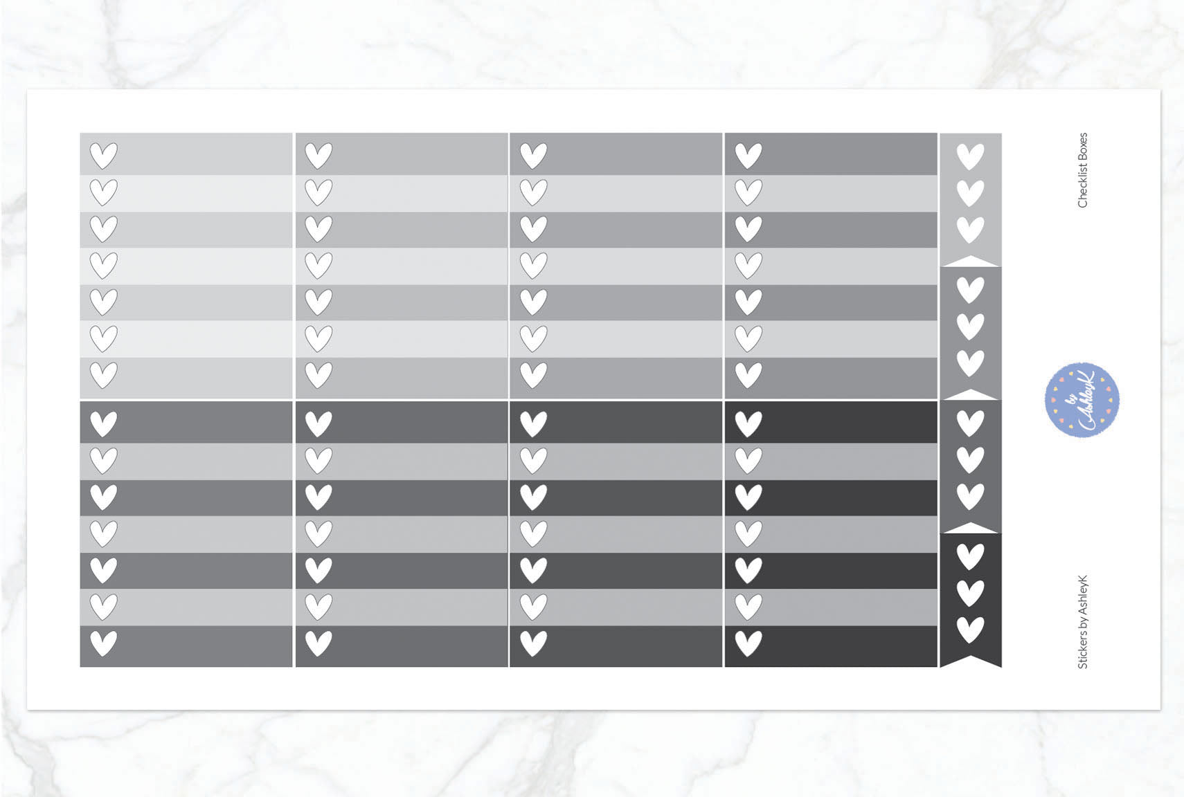 Checklist Box Stickers - Monochrome