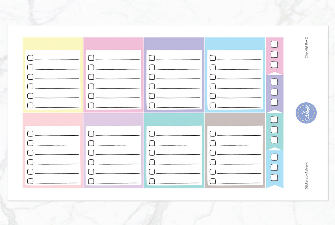 Checklist Box 2 Stickers - Pastel