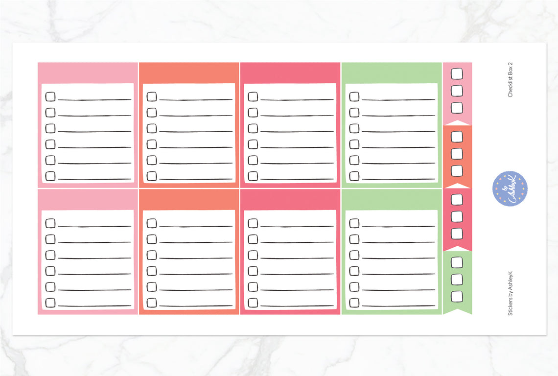 Checklist Box 2 Stickers - Strawberry