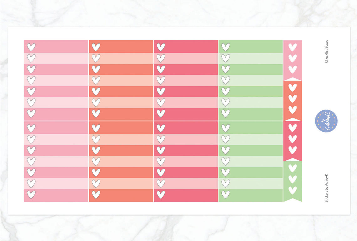 Checklist Box Stickers - Strawberry