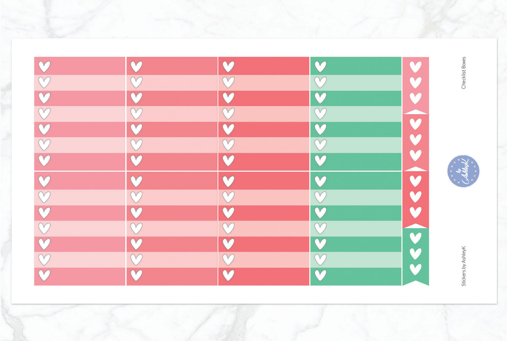 Checklist Box Stickers - Watermelon