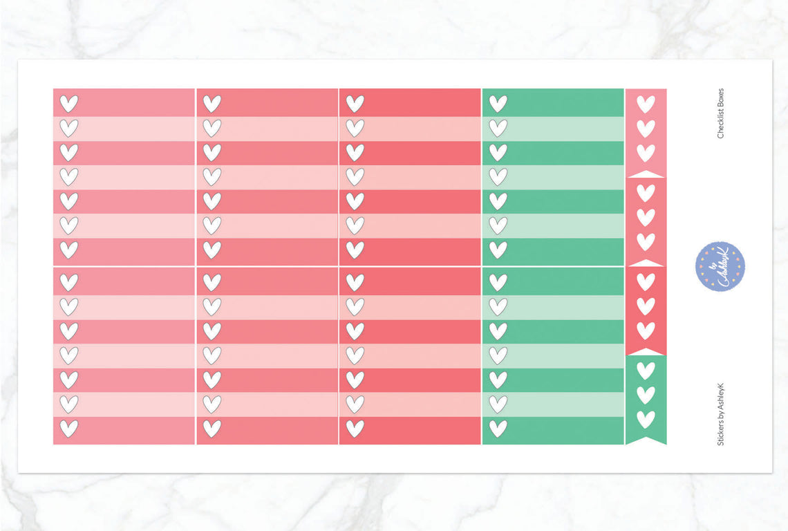 Checklist Box Stickers - Watermelon