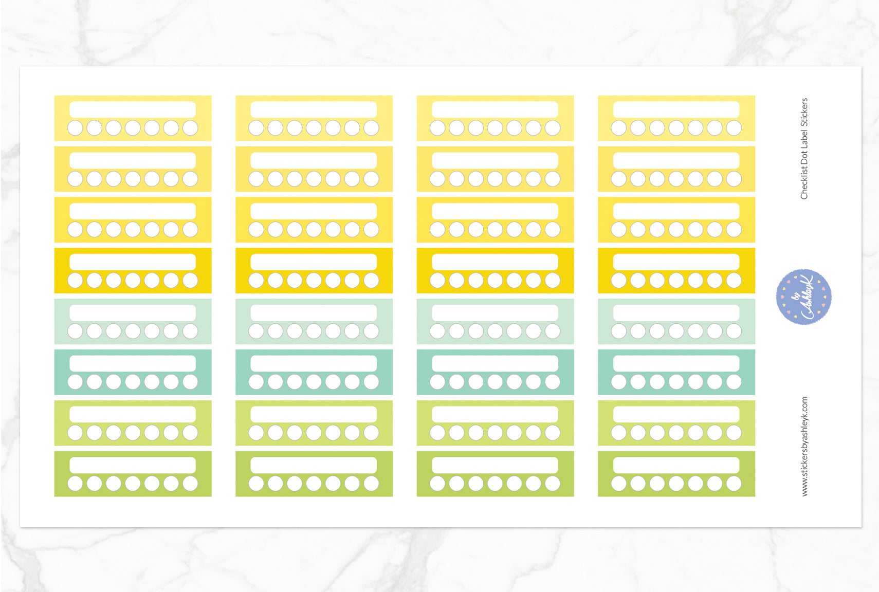 Checklist Dot Label Stickers - Lemon&Lime