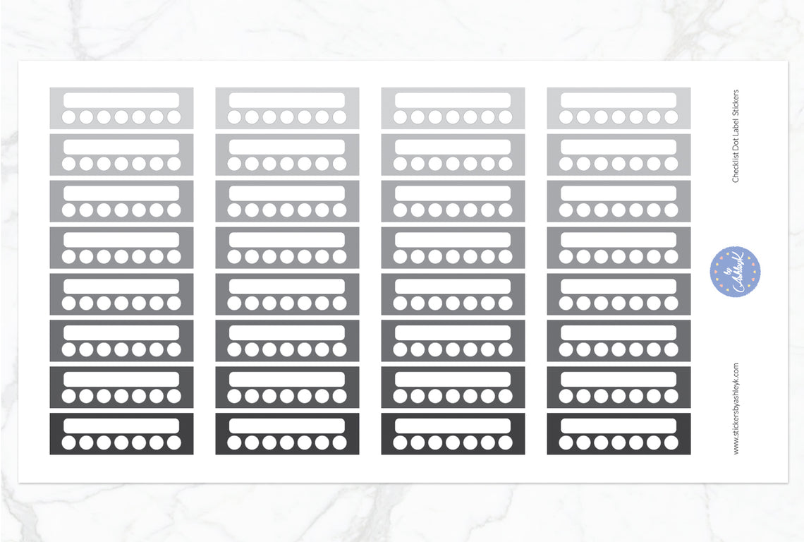 Checklist Dot Label Stickers - Monochrome