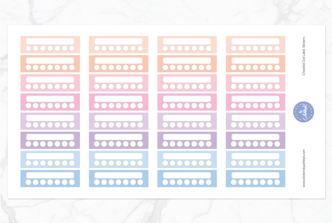 Checklist Dot Label Stickers - Pastel Sunset