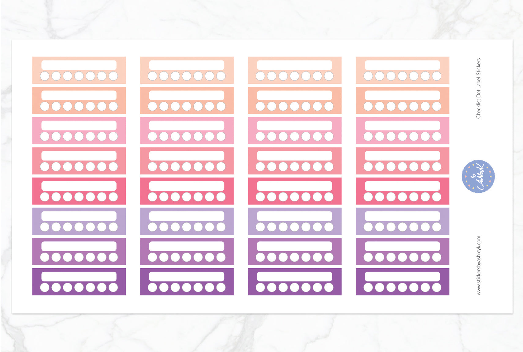 Checklist Dot Label Stickers - Raspberry