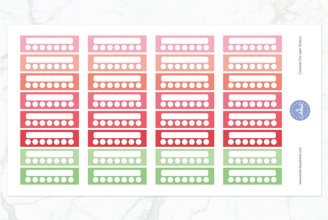 Checklist Dot Label Stickers - Strawberry