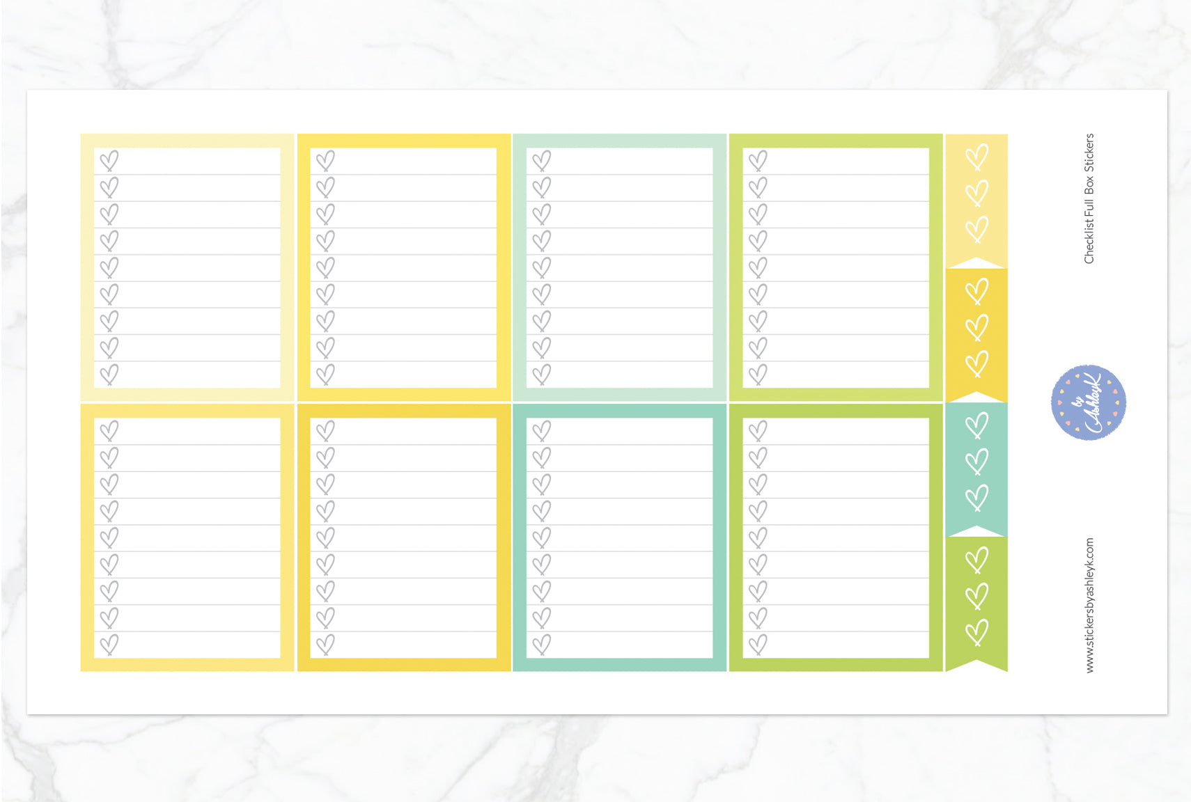 Checklist Full Box Stickers - Lemon&Lime